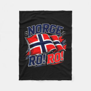 Norge norway flag vintage norsk fotbollsfan fleecefilt