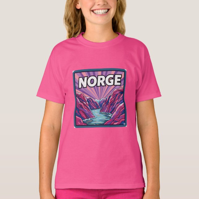 Norge Norway Geirangerfjords Fjords Kids T-shirt (Framsida)