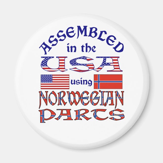 Norge och norsk flagga magnet (Framsidan)