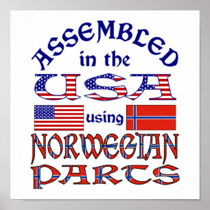Norge och norsk flagga poster