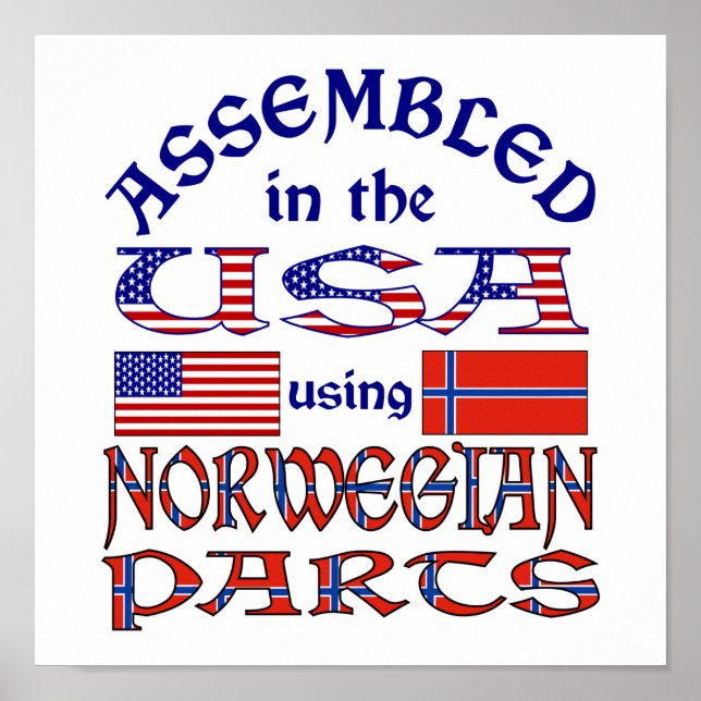 Norge och norsk flagga poster (Framsidan)