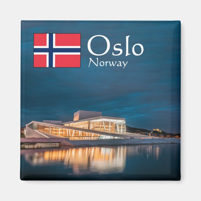 Norge Oslo Souvenir Magnet (Framsidan)