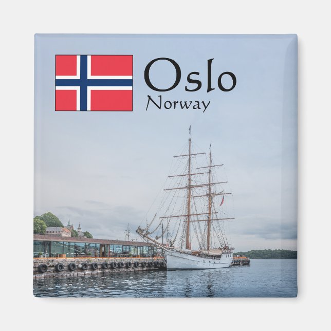 Norge Oslo Souvenir Magnet (Framsidan)