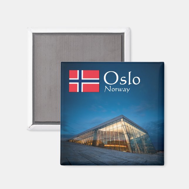 Norge Oslo Souvenir Magnet (Front/Back)