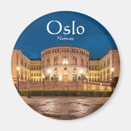Norge Oslo Storting Byggnad på natten Magnet