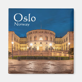 Norge Oslo Storting Byggnad på natten Magnet