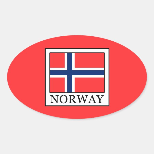 Norge Ovalt Klistermärke (Framsida)