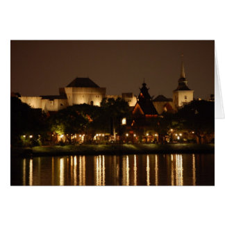 Norge på natten hälsningskort