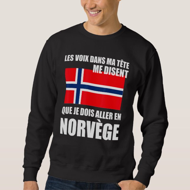 Norge Proverb Norska Flagga Lång Ärmad Tröja (Framsida)