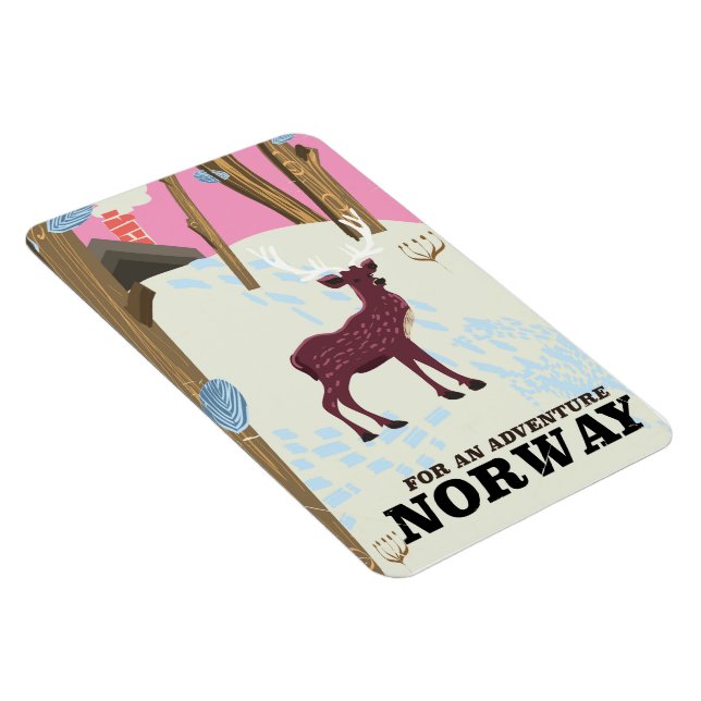 Norge rådjur vintage resposter magnet (Högersidan)