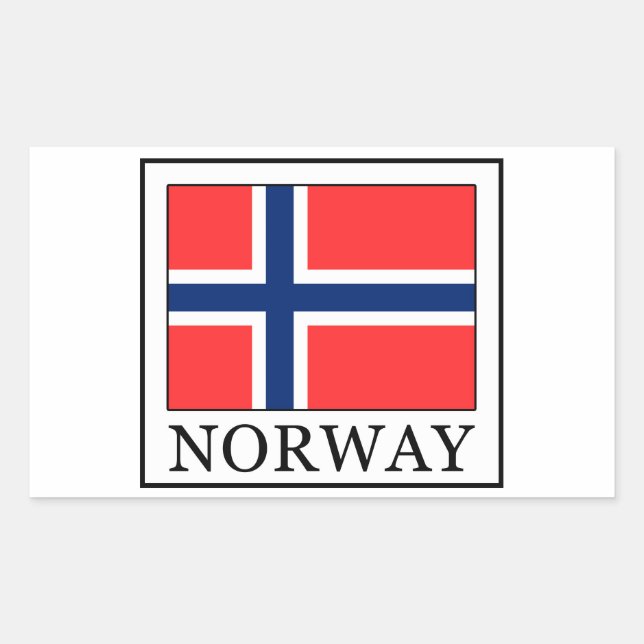 Norge Rektangulärt Klistermärke (Framsida)