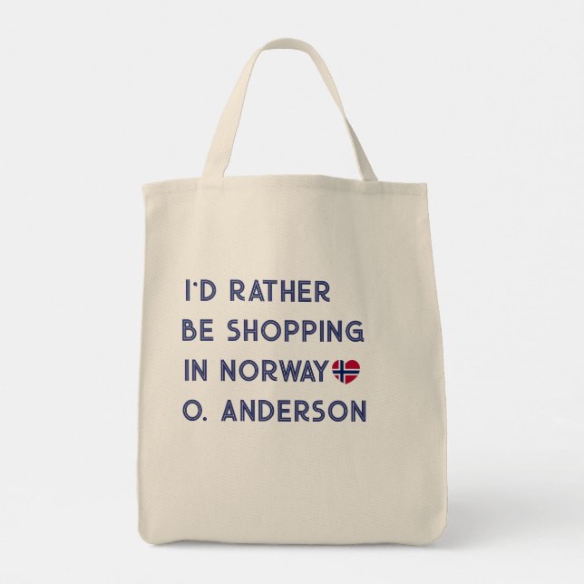 Norge Resa Present Anpassad Tygkasse (Baksida)