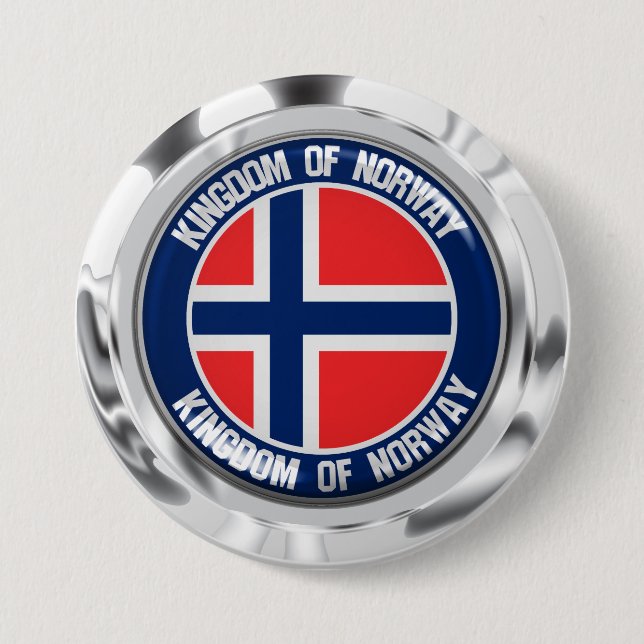 Norge Round Emblem Knapp (Framsida)