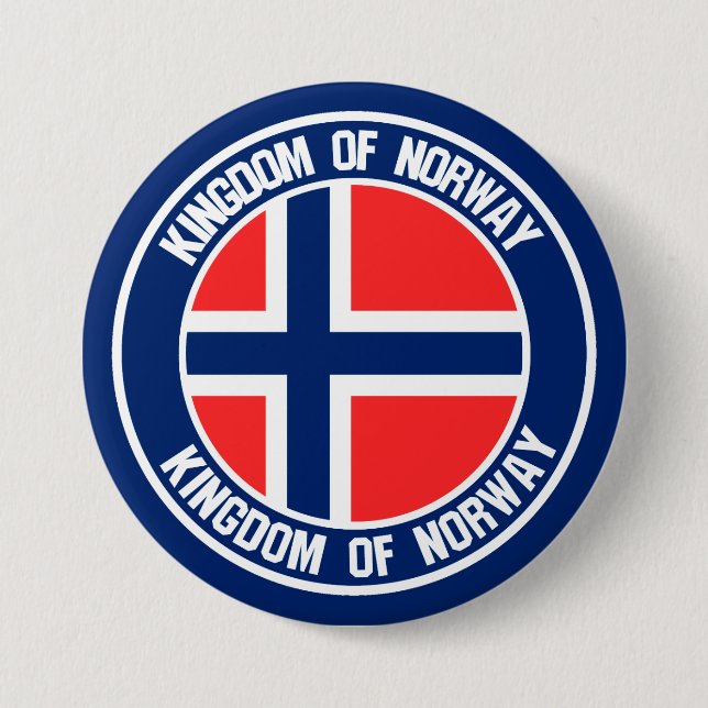 Norge Round Emblem Knapp (Framsida)