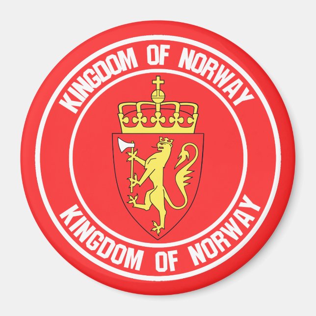 Norge Round Emblem Magnet (Framsidan)