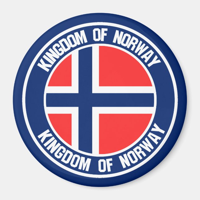 Norge Round Emblem Magnet (Framsidan)