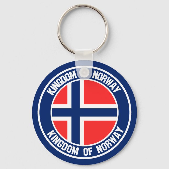 Norge Round Emblem Nyckelring (Framsida)
