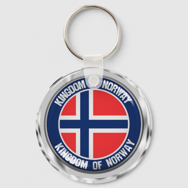 Norge Round Emblem Nyckelring (Framsida)