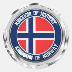 Norge Round Emblem Runt Klistermärke