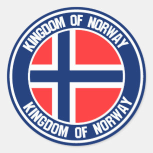 Norge Round Emblem Runt Klistermärke