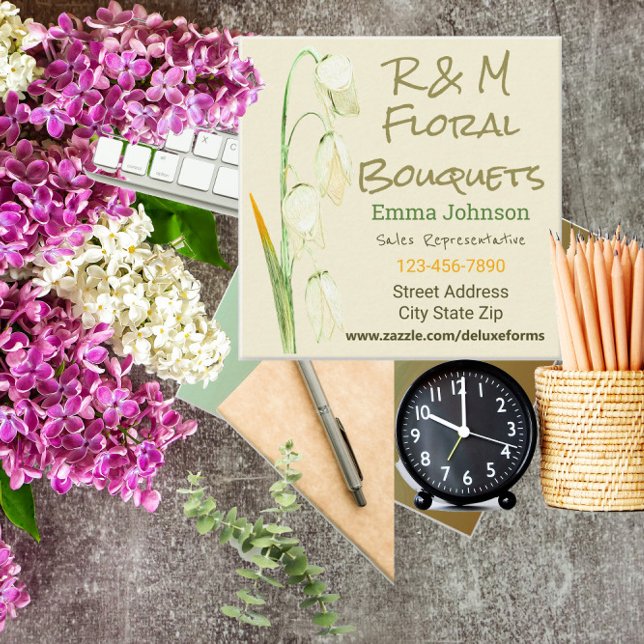 Norge Sage Drooping Lilies Fyrkantigt Visitkort (Skapare uppladdad)