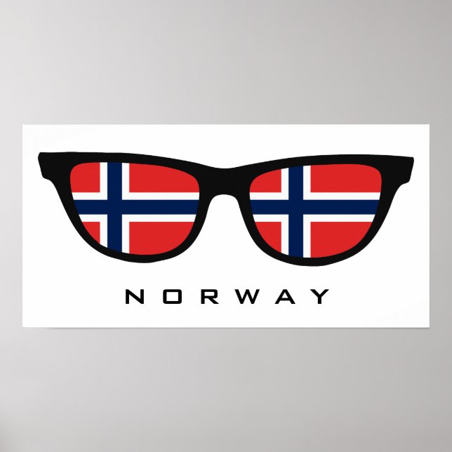 Norge Shades anpassningsbar text och färg poster (Framsidan)