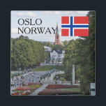 Norge Skandinavien Oslo Vigeland Resesouvenir Magnet<br><div class="desc">Norge Skandinavien,  Oslo Vigeland park,  norsk flagga,  ressouvenir</div>
