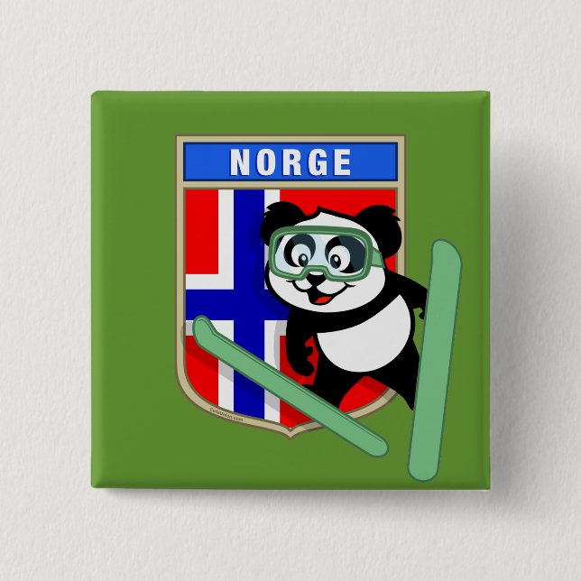 Norge Ski-hopping Panda Knapp (Framsida)
