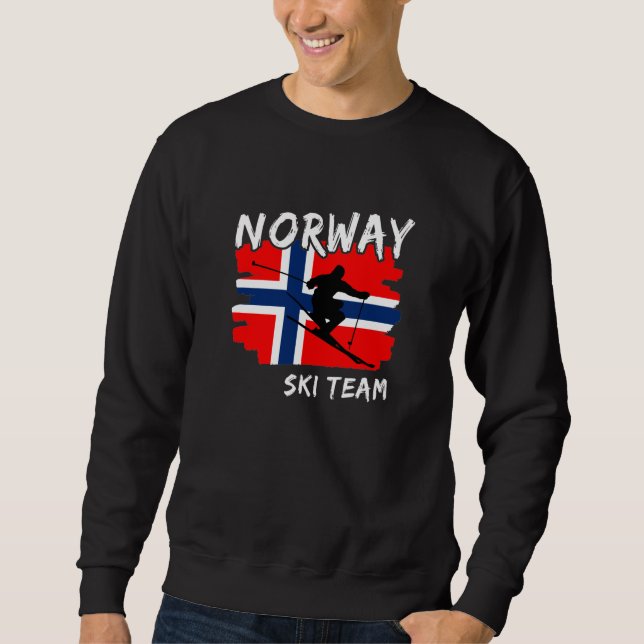 Norge Skidor Lång Ärmad Tröja (Framsida)