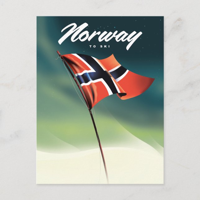 Norge skidposter vykort (Framsida)