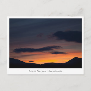 Norge Solnedgångsberg Vykort