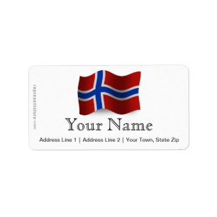 Norge som vinkar flagga adressetikett