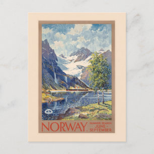 Norge Sommar Säsong Juni-September Vintage Affisch Vykort