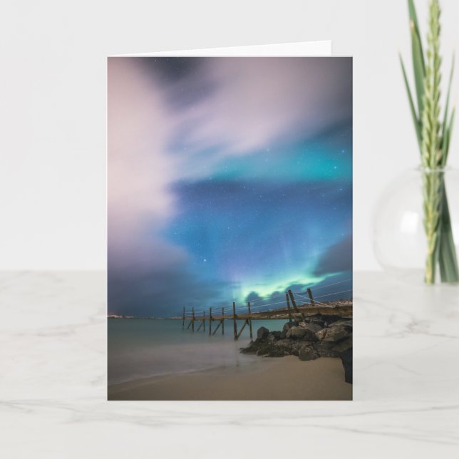 Norge Sommaroy Island Aurora Kort (Framsida)