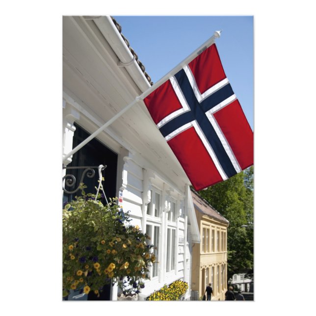 Norge, Stavanger. Historiska stadskärnan vyer. Fototryck (Framsidan)