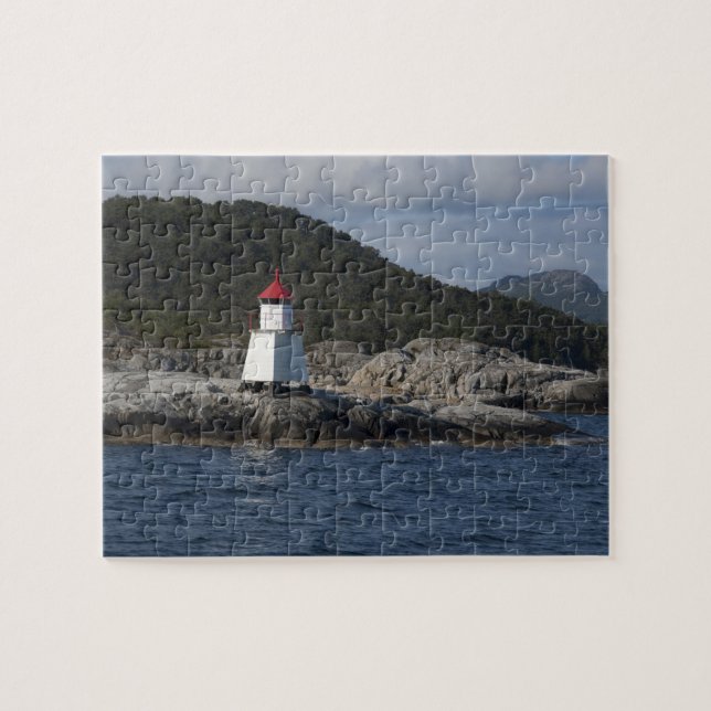 Norge, Stavanger. Vy längs Lysefjord. Pussel (Horisontell)