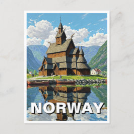 Norge Stave Church Travel Vykort