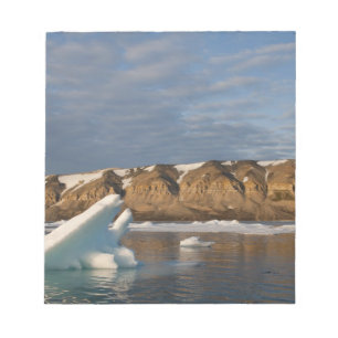 Norge, Svalbard, Spitsbergen Island, Solnedgång Anteckningsblock