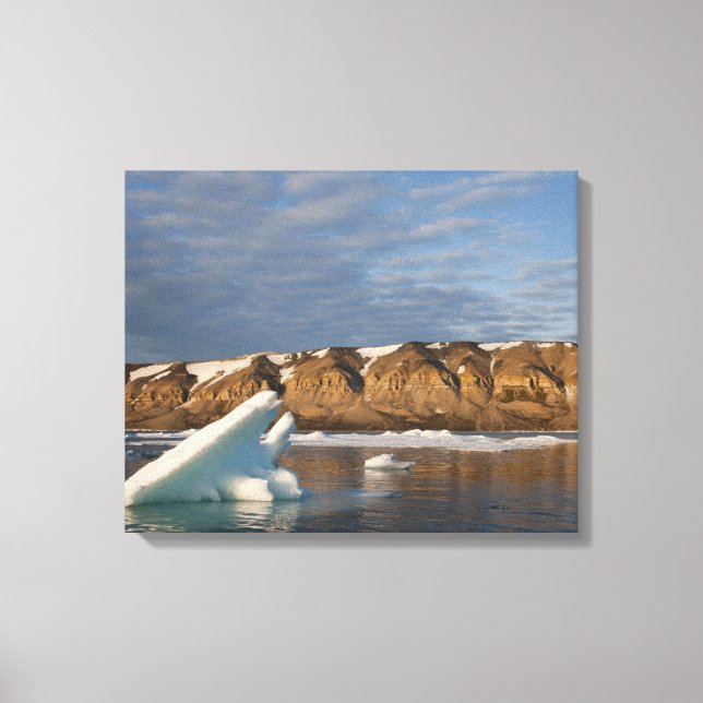 Norge, Svalbard, Spitsbergen Island, Solnedgång Canvastryck (Framsida)