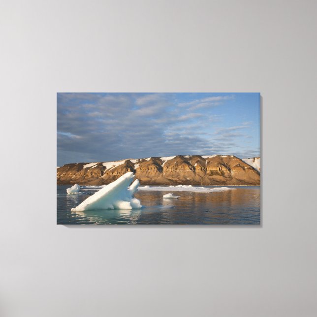 Norge, Svalbard, Spitsbergen Island, Solnedgång Canvastryck (Framsida)
