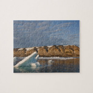 Norge, Svalbard, Spitsbergen Island, Solnedgång Pussel