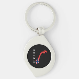 Norge Swirl Silverfärgad Nyckelring
