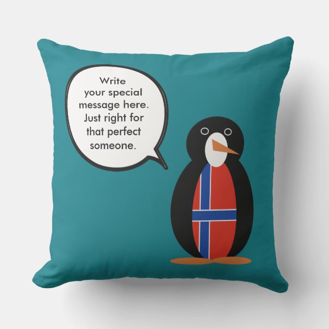Norge Talande Ms Penguin Personlig Kudde (Framsida)