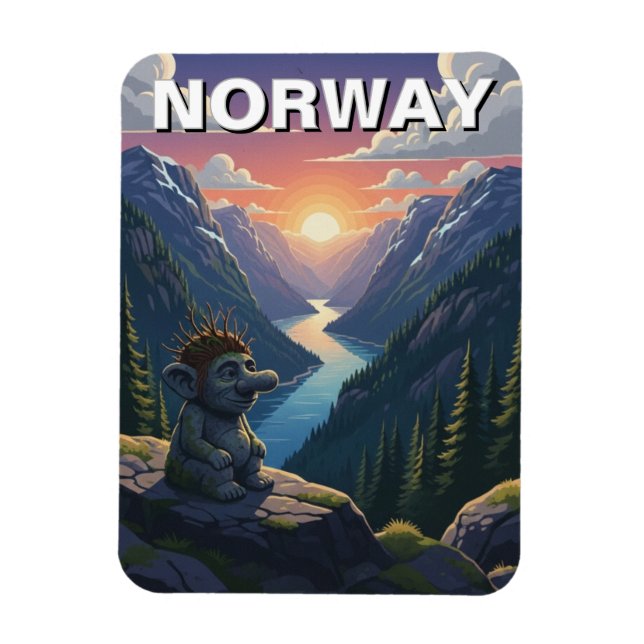 Norge Troll Magnet (Vertikal)