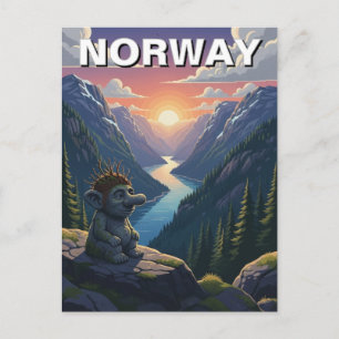Norge Troll Vykort