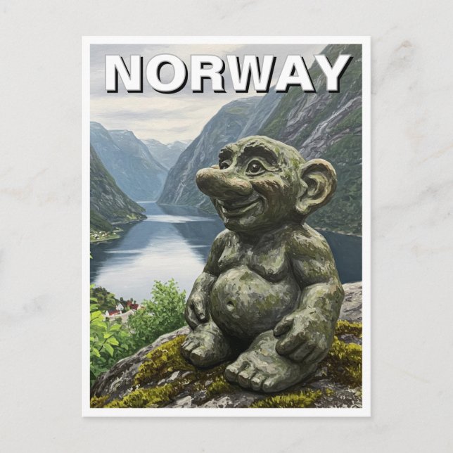 Norge Troll Vykort (Framsida)