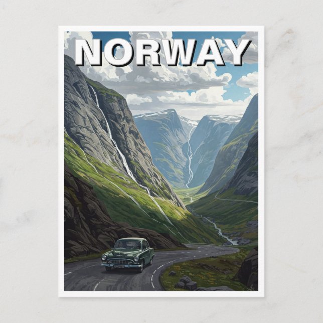 Norge Trollstigen Vykort (Framsida)