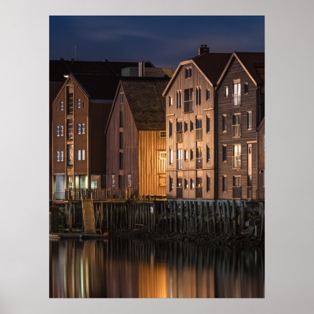 Norge Trondheim Houses Poster (Framsidan)