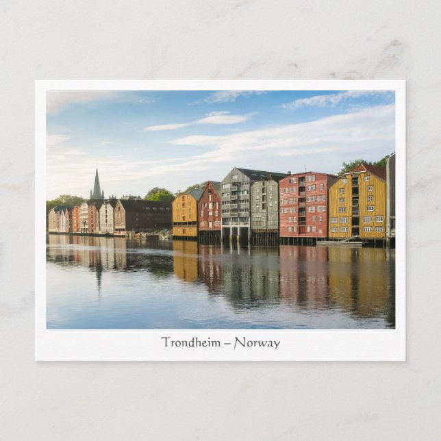 Norge Trondheim Houses Vykort (Framsida)