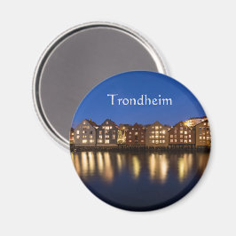 Norge Trondheim på natten Magnet